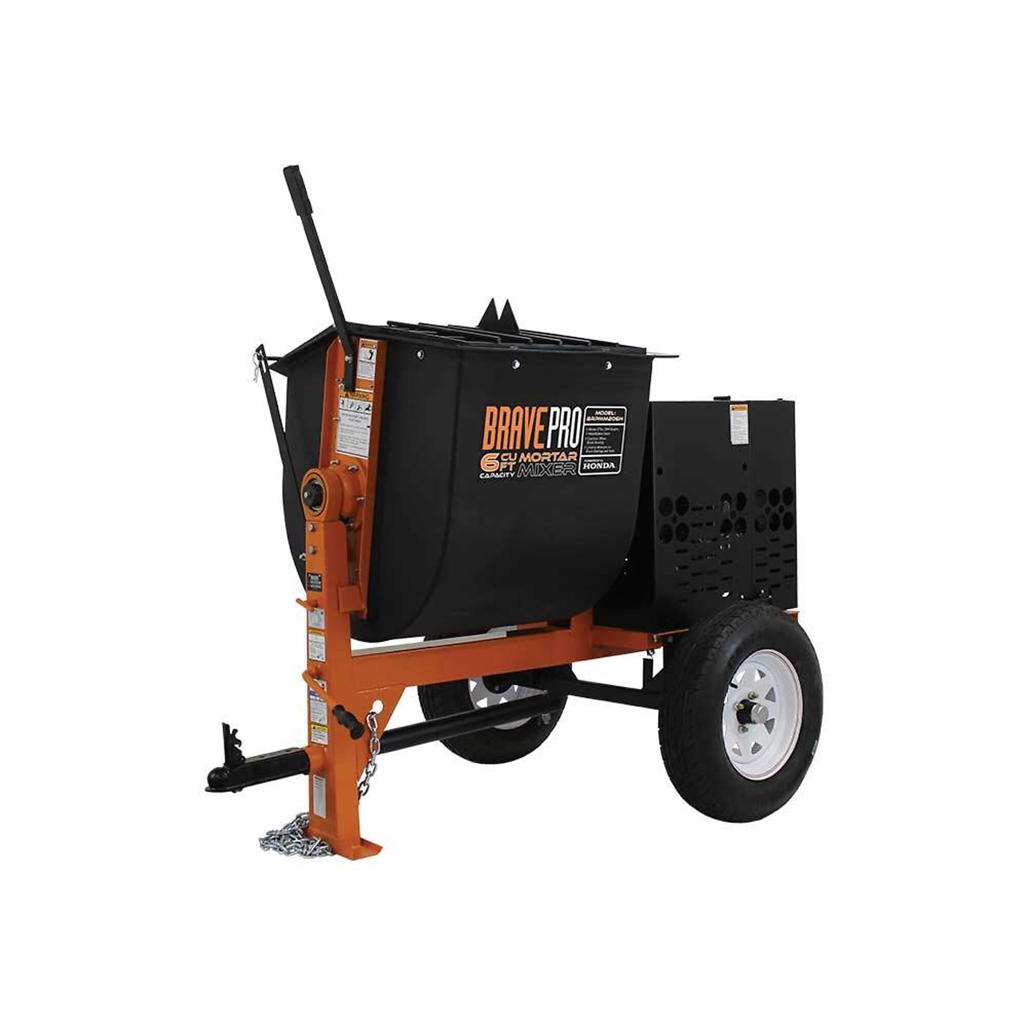 BravePro, MORTAR MIXER 6 CU.FT POLY DRUM, Model# BRPMM206H